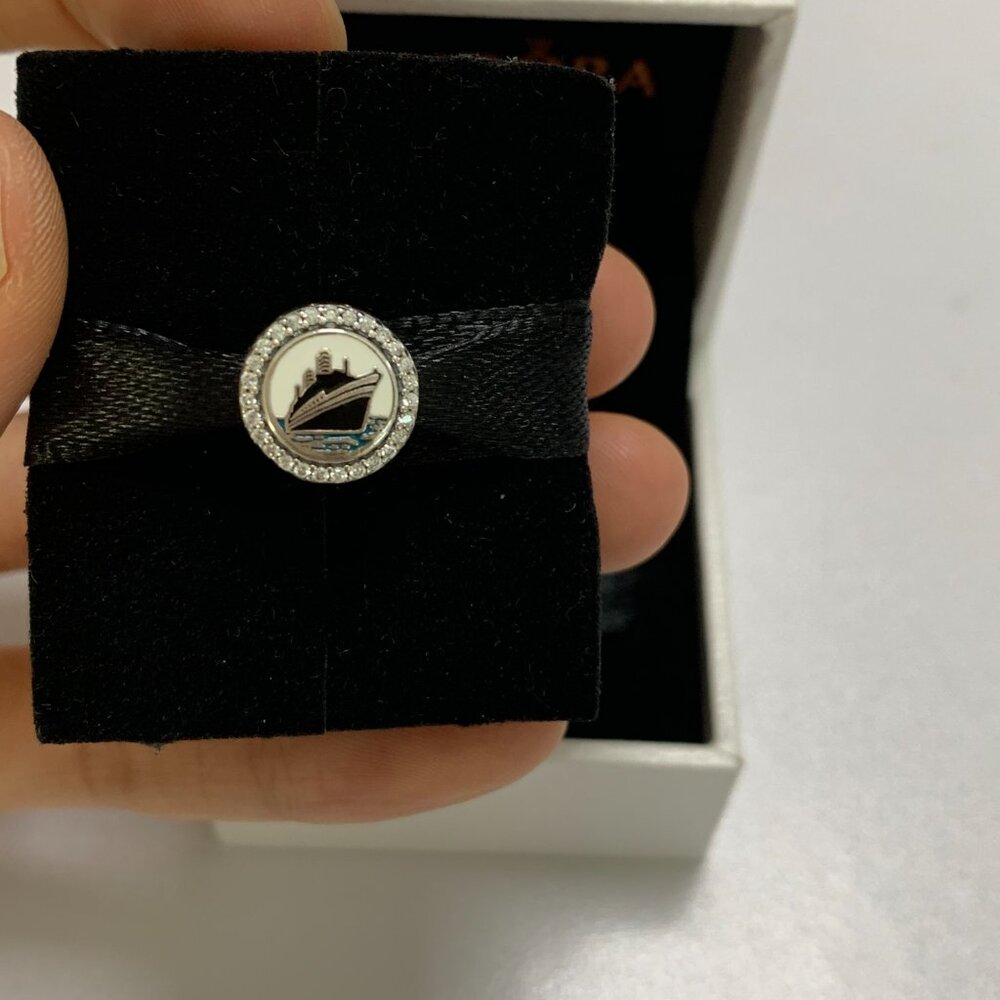 Pandora Alaska Engraved Cruise Ship Polar Bear Dangling Pandora Charm